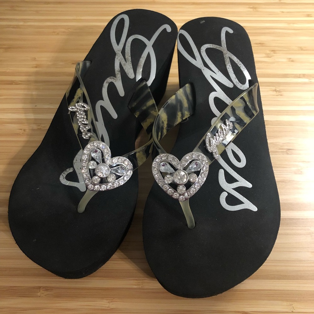 Guess wedge Sandler’s flip flops Sz 7